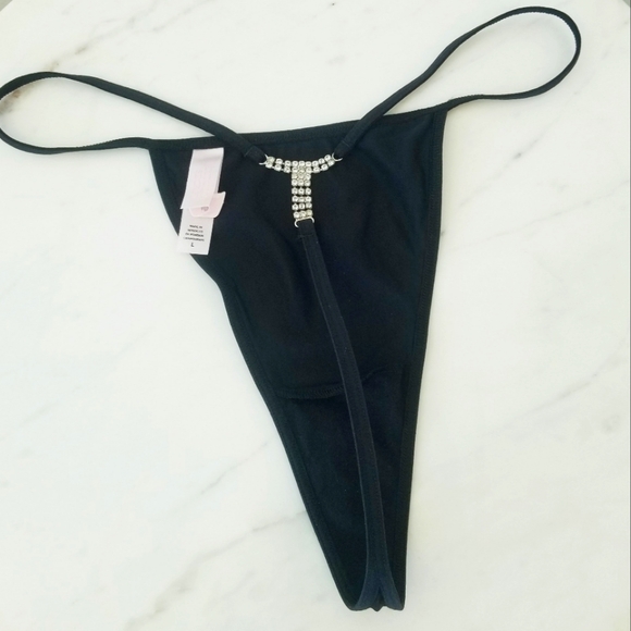 Victoria's Secret Vintage Very Sexy Rhinestone Crystal Element Thong Panty NWT - Picture 6 of 13